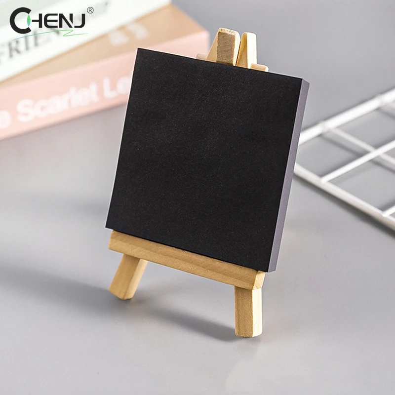 50 Sheets 76*76cm Black Color Sticky Notes Self Adhesive Memo Pad Sticky Paper Bookmark Point Gift Card Creative Stationery