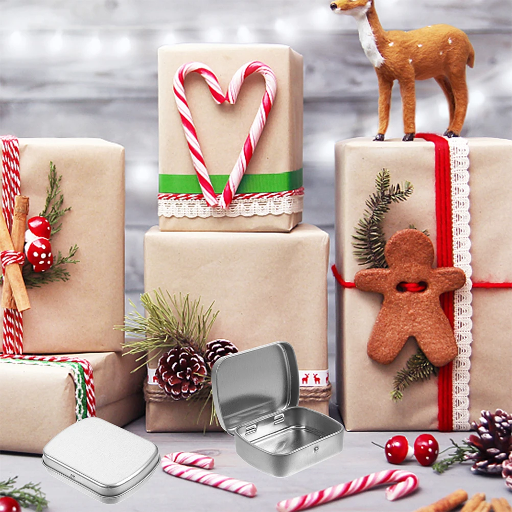 

5 Pcs Mini Metal Tin Boxes Portable Storage Containers for Beads Jewelry Nail Small Items Organization Durable