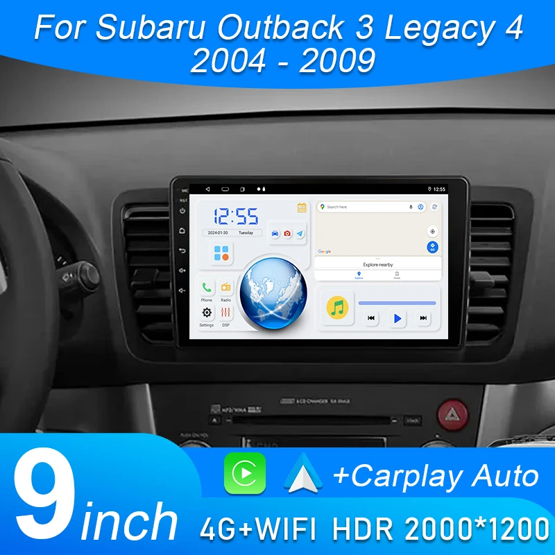 Lecteur multimédia Android pour Subaru Outback 3 Legacy 4 2004 2005 2007 2008 2009, autoradio vidéo GPS Bluetooth HD écran Auto 4G