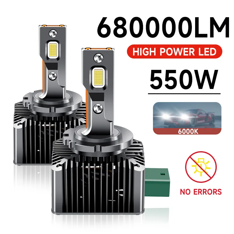 

D SERIES D1S D3S LED Car Headlights Bulbs D2R D2S D4R D4S D5S D8S Turbo Lights 6000K 550W Auto Lamp Plug&Play HID Conversion Kit