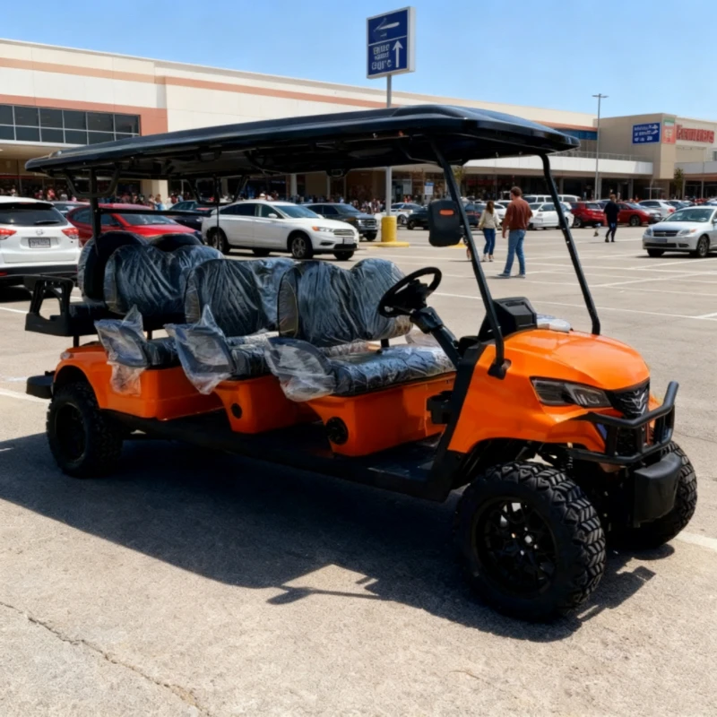 تعزيز خاص عربة جولف كهربائية تعمل بالطاقة الشمسية 48 فولت 8 مقاعد عالية الطاقة بسعر منخفض عربة جولف معتمدة من CE #2