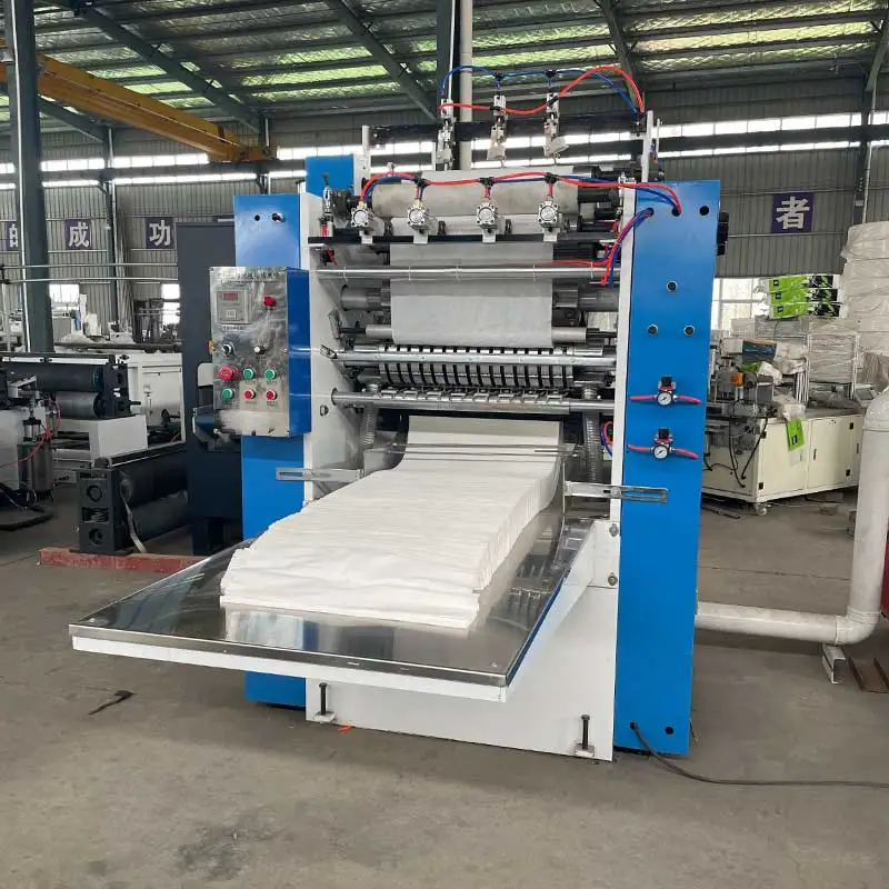 V Fold Hand Towel Making Machine Facial Tissue 2 Ply 600 Sheets With Cutting Machine