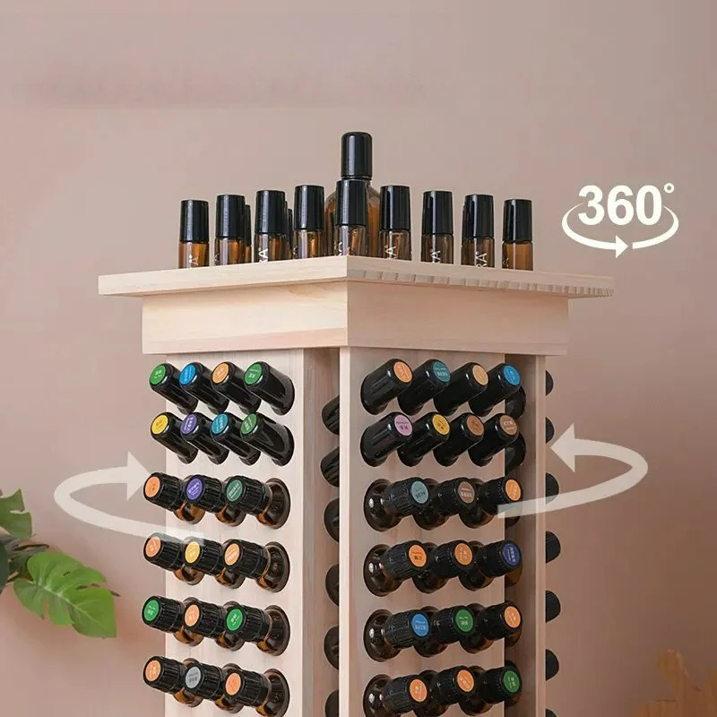 Factory Direct 2026 125 grids display rack, rotating cabinet storage table, essential oil box storage rack 15ml for coconut oil,