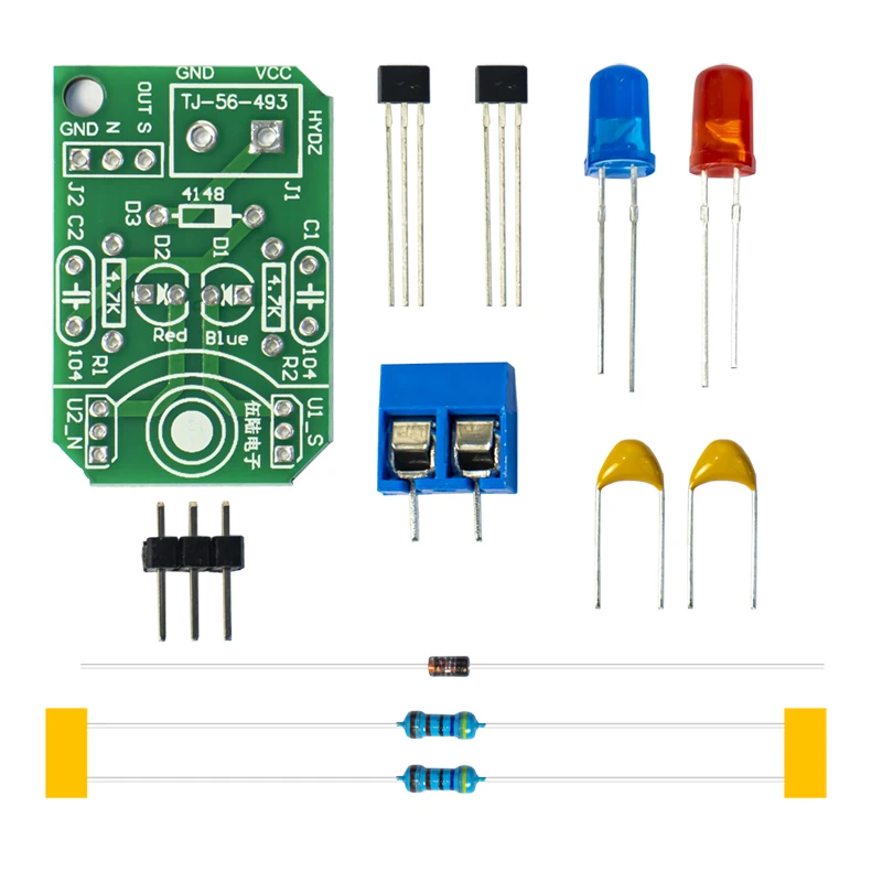 Hall Sensor Magnetic Detection Pole Resolver DIY Kit Electronic Components Assembly and Soldering Boards