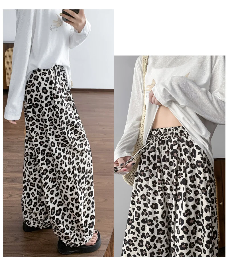 Pantalon à jambes larges pour femmes, taille élastique, droit, coupe cintrée, Grunge, urbain, Hipster, ceinture plissée, séchage rapide, printemps-été