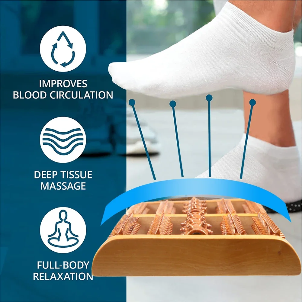 Rolo De Massageador De Pé De Madeira, Relaxar e Aliviar Fascite Plantar, Calcanhar, Arch Dor Stress Relief Ferramenta para Relaxamento, Presente Prático