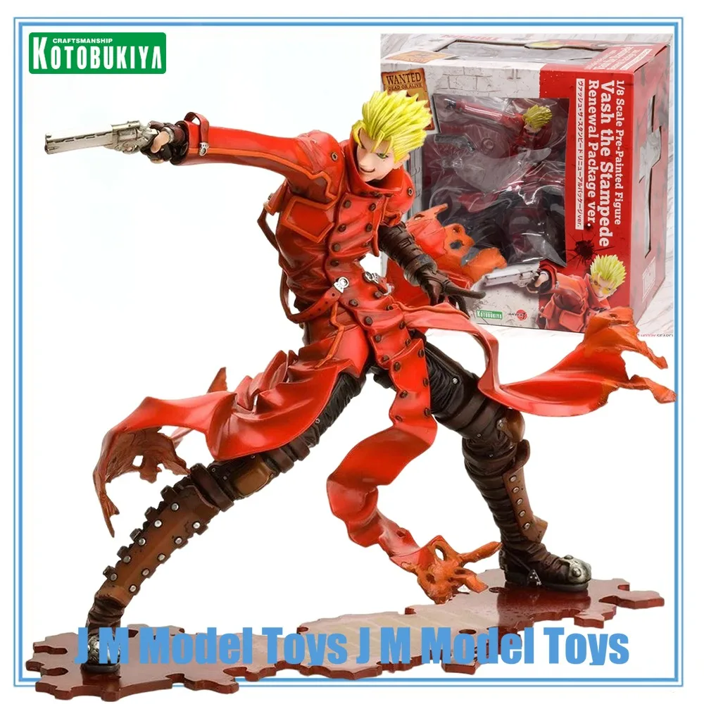 【JM】100% Original em Estoque Kotobukiya ARTFX J Trigun: Badlands Rumble Vash The Stampede Kuro-Neko Collection Series Garage Kit