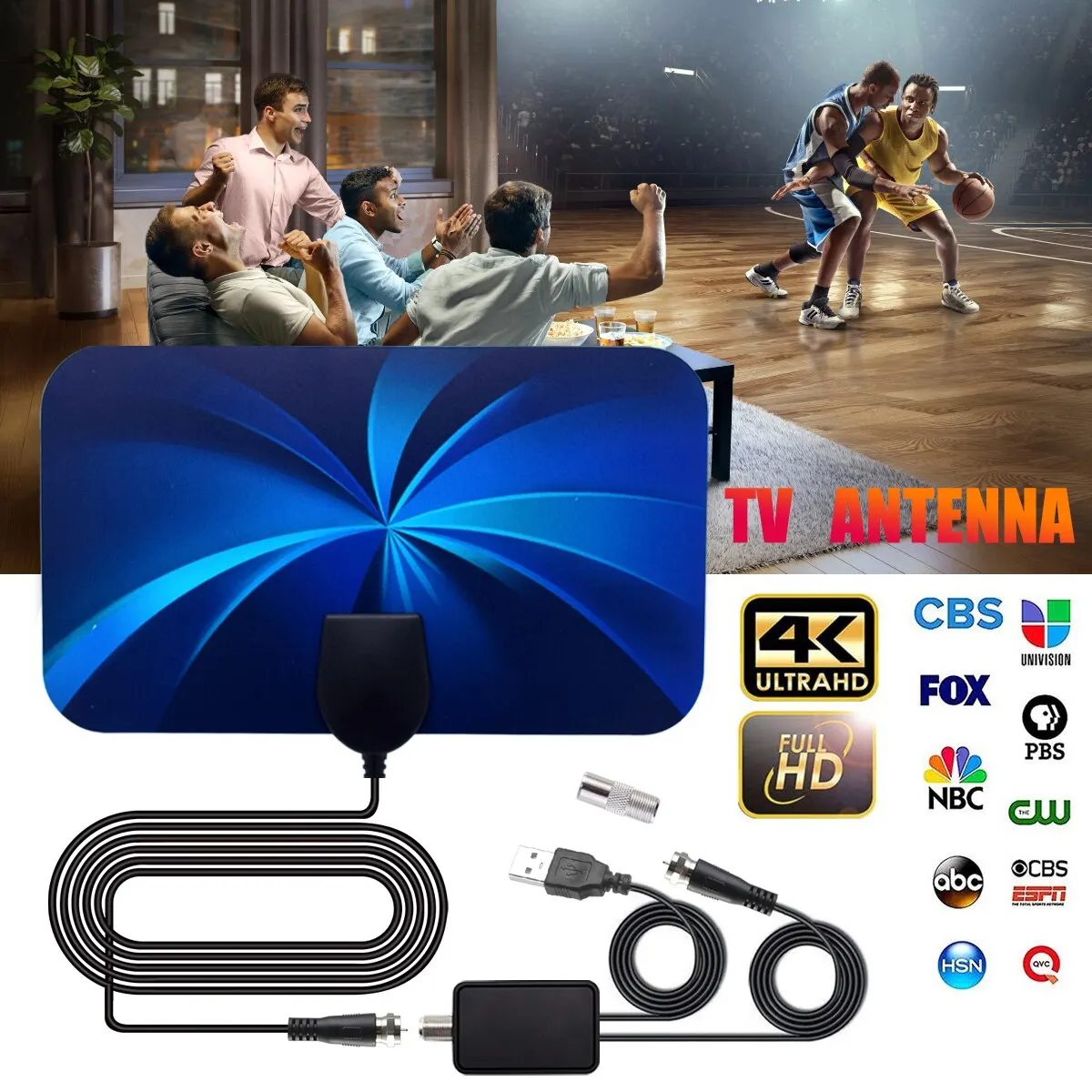 Digital TV Indoor Antenna Ground Wave Mini Hdtv Antenna Hdtvt2 Antenna For Car Antenna RV Travel Smart TV