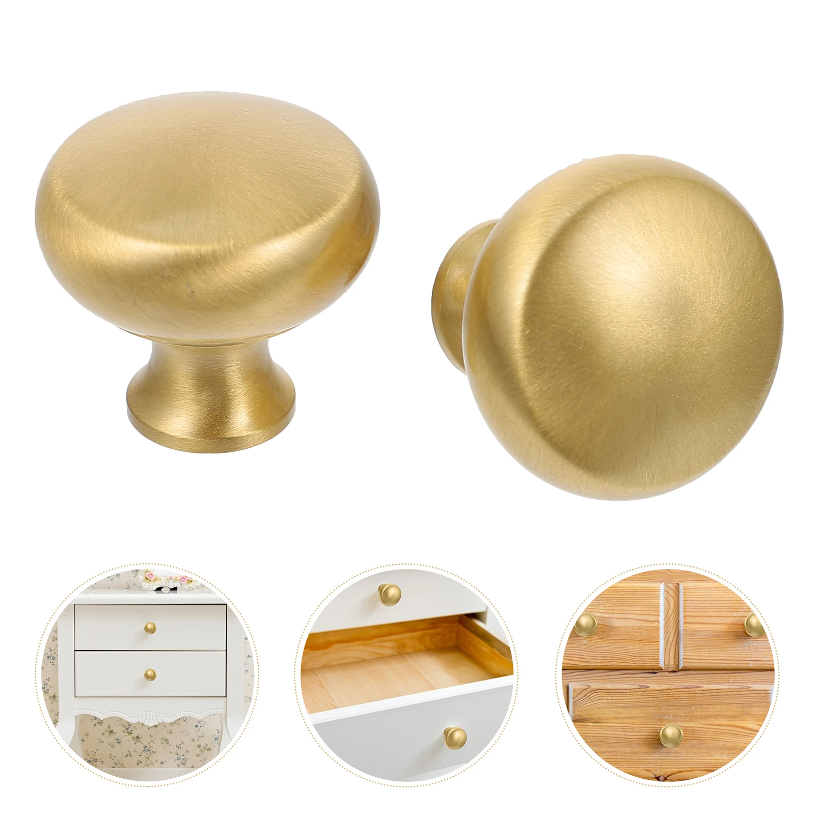 

2 Pcs Furniture Handle Drawer Pull Cabinet Knob Brass Golden Kitchen Wardrobe Dresser Hardware Simple Durable Easy Install