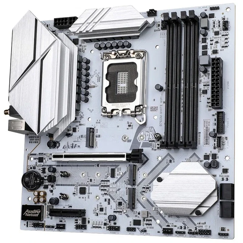 RoRuSFor B760M-WHITE V21 DDR4 Cold Steel Main Board 12600KF/13490F