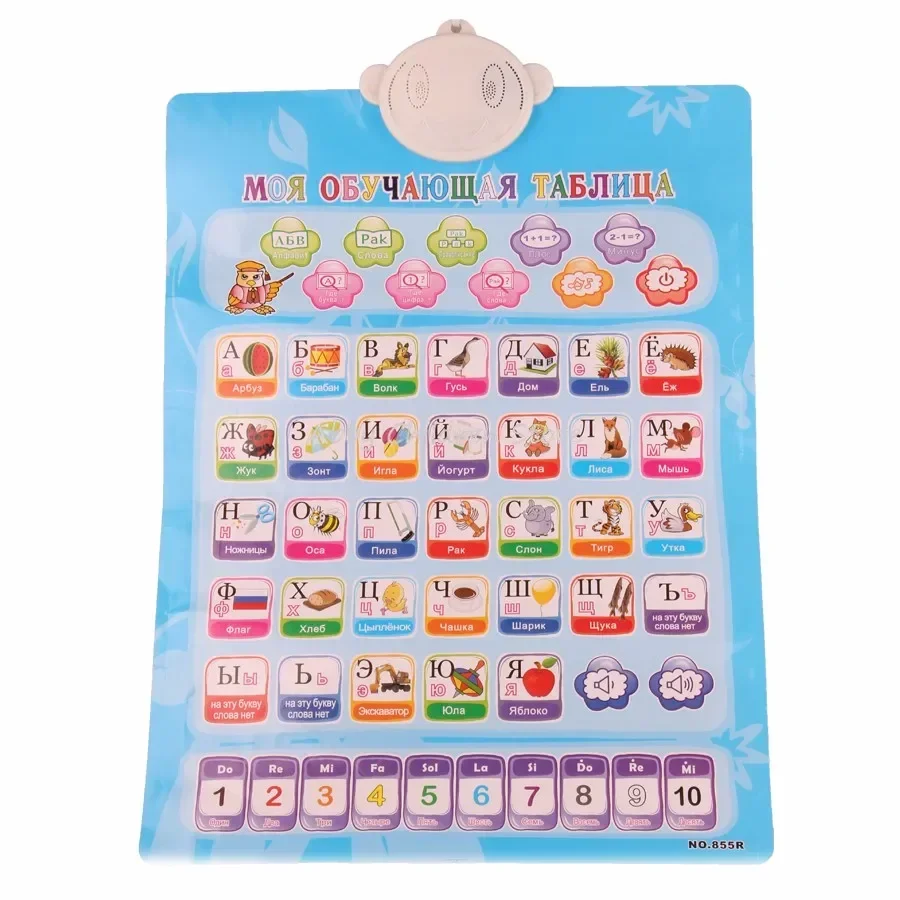 Russian Language Learning & Education Baby Toy Alphabet Music Machine Phonic Wall Hanging Chart Talking Poster