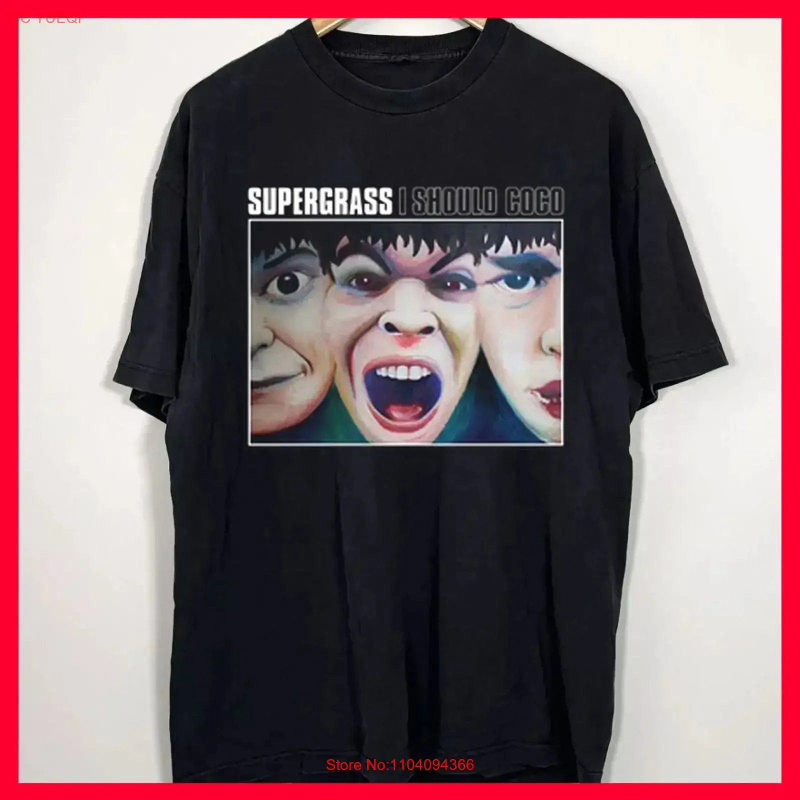 РАСПРОДАЖА: Футболка Supergrass I Should Coco, полноразмерная, винтажная, с эффектом потертости, повседневная, стильная, универсальная, уличная одежда, унисекс, модная.