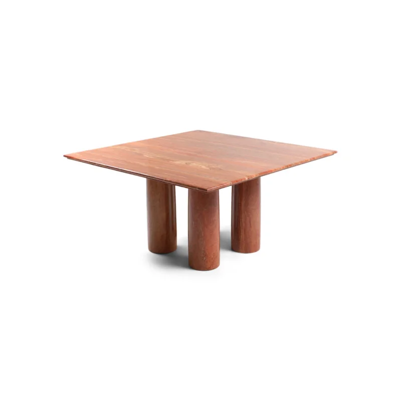 New Design Luxury Polished Stone Furniture Vintage Red Travertine Dining Table