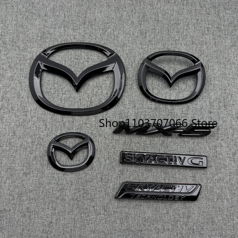 For MAZDA MX5 NC 2005 - 2015 Car Front Logo Rear Bumper Tail Door Trunk Sticker Car Rear Emblem Sticker Styling Accessories