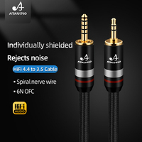 High Quality 6N OFC HiFi 4.4 to 3.5 Cable for Headphone Phone MP3 4.4mm Balance to 3.5mm Jack Male to Male Audio Adapter Cable