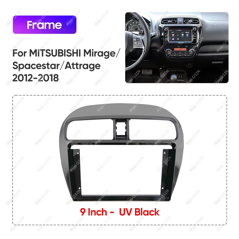 9 INCH Car Radio Frame For MITSUBISHI 2012-2018 Mirage/Spacestar/Attrage Screens Dashboard Frame Navigation Harness Cable