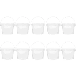 10 Pcs Dustproof Transparent Small Barrel Rice Dispenser Round Buckets Kitchen Tool Bracket Plastic Food Sealed Storage Buckets