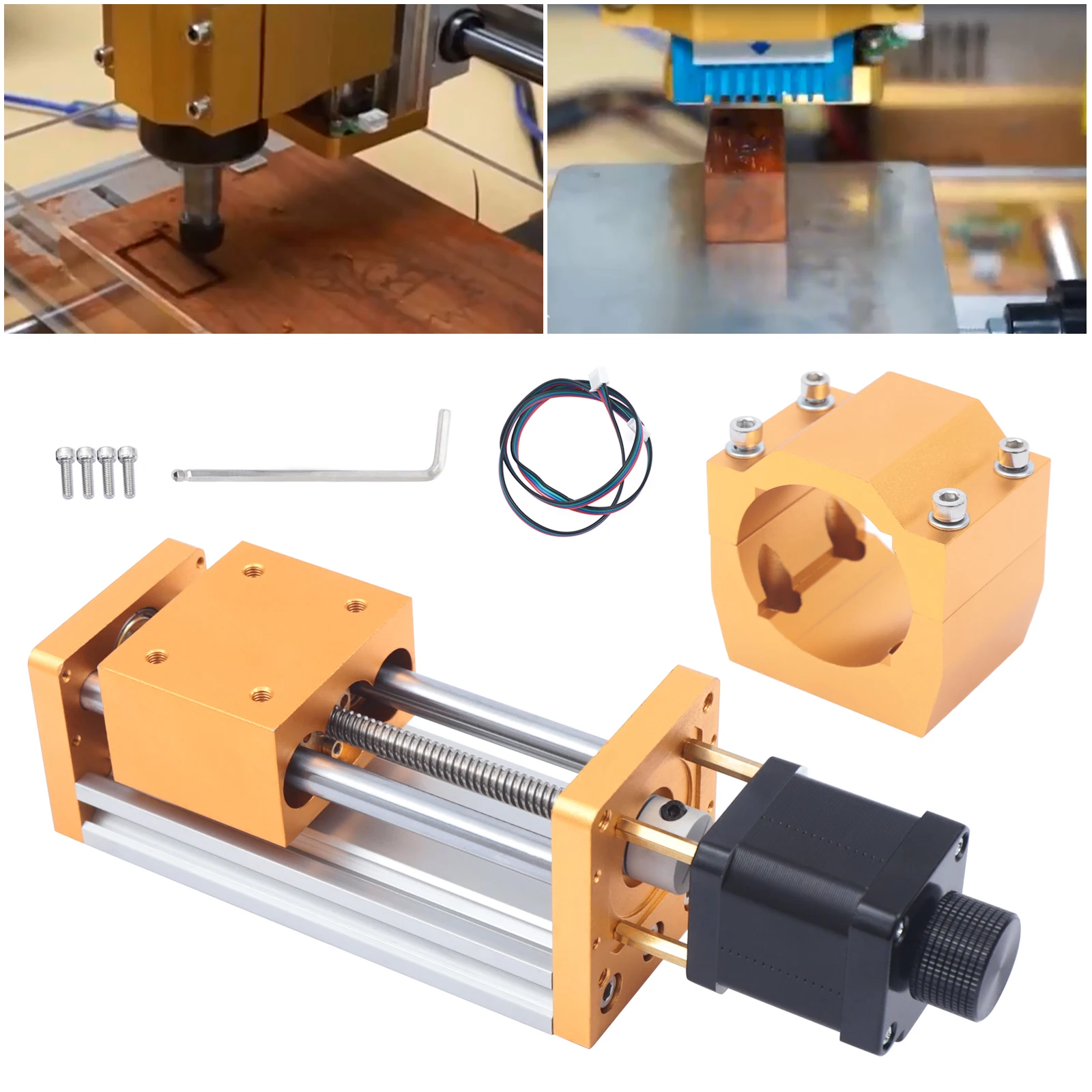 CNC Z Axis Stroke with Stepping Motor, 52mm Spindle, 85mm, Metal