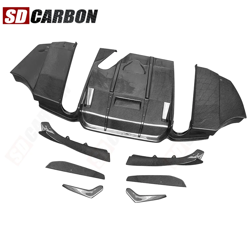 لسيارات BMW 3 series F30 F35 GEEX نمط ألياف الكربون مانع صدمات خلفي للسيارة الناشر الخلفي الخائن سبويلر عودة تحويلة الشفاه اكسسوارات السيارات #2