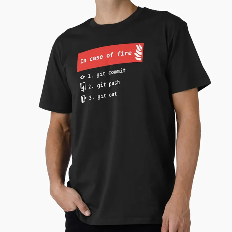 In Case of Git Emergency Graphic T‑Shirt for Programmer Software Engineers Geek IT Developer Fan Gift Tees S-6XL