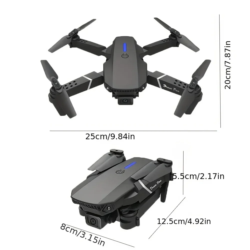زاوية واسعة 2025 E88Pro RC الطائرة بدون طيار 4K المهنية مع 1080P HD كاميرا طائرة هليكوبتر قابلة للطي واي فاي FPV الارتفاع عقد لعبة هدية