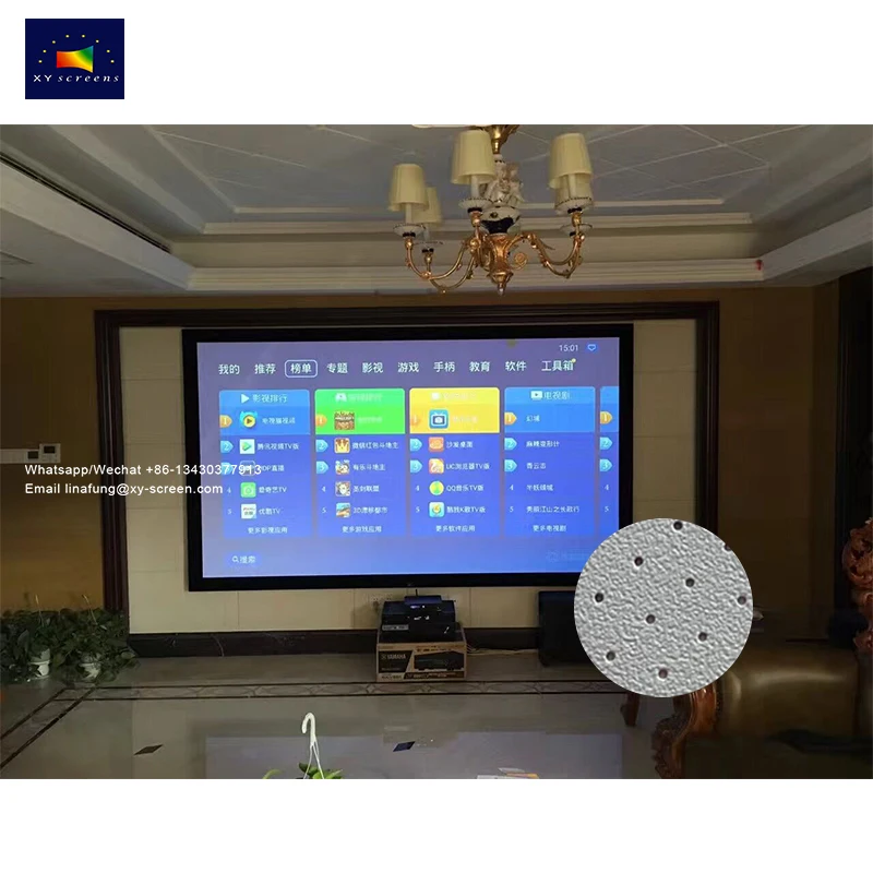 XY Screen Custom Size Light Grey ALR Perforated Sound Acoustically CLR/ALR 8cm Fixed Frame Projection Screens