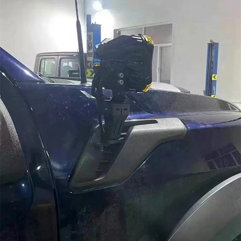 ABHU Front Engine Hood Side Spotlight A-Pillar Mounting Brackets For Ford Raptor 2022-2024 LED Work Light Bracket