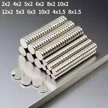 High Strength Round Neodymium Magnet NdFeB  N35 Permanent Powerful Fridge Magnets Imanes 4x2 5x2 6x2 6x3 10x2 10x3mm