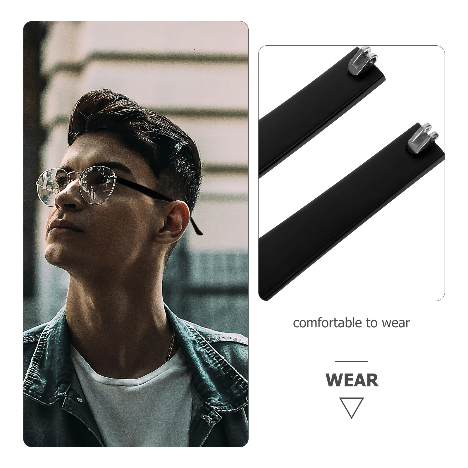 

Glasses Arm Replacement 95mm Black TR90 Lightweight Universal Eyeglasses Temple Repair Kit Accessories Broken Parts Fix
