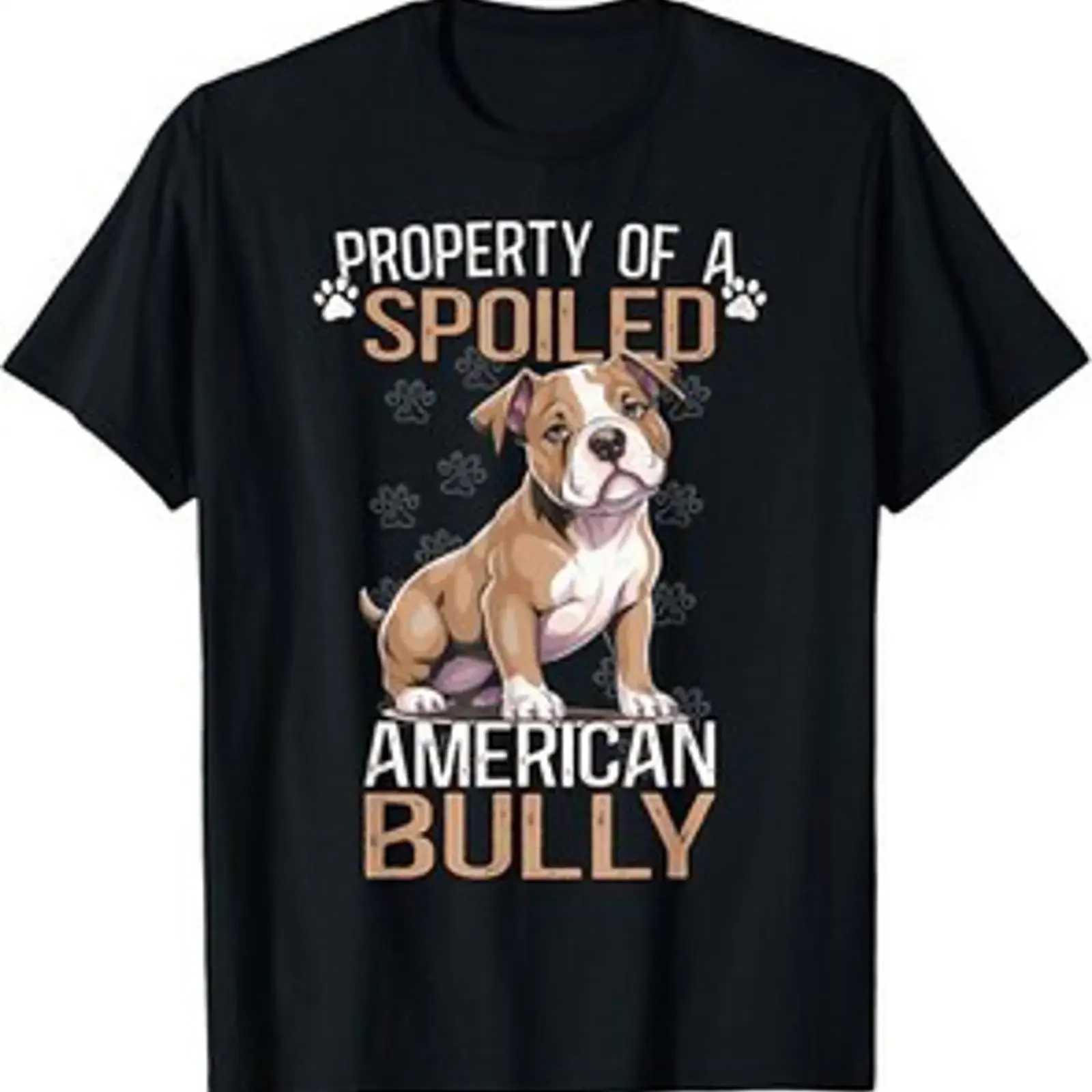 Camiseta unisex Bully XL Pitbull Owner Property Of A Spoiled American, estilo vintage, lavada, versátil, informal, para uso diario