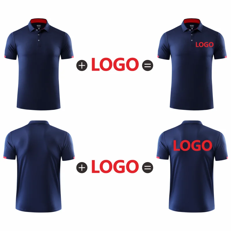 Quick-drying Sports Polo Shirt Custom Design Company Brand Logo Breathable Short Sleeved Polo Embroidery Printing Patter Text