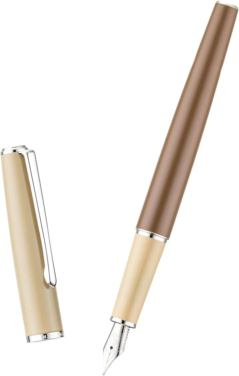 

Classic Brown Metal Fountain Pen with Fine Steel Nib and Ink Converter for Smooth Writing