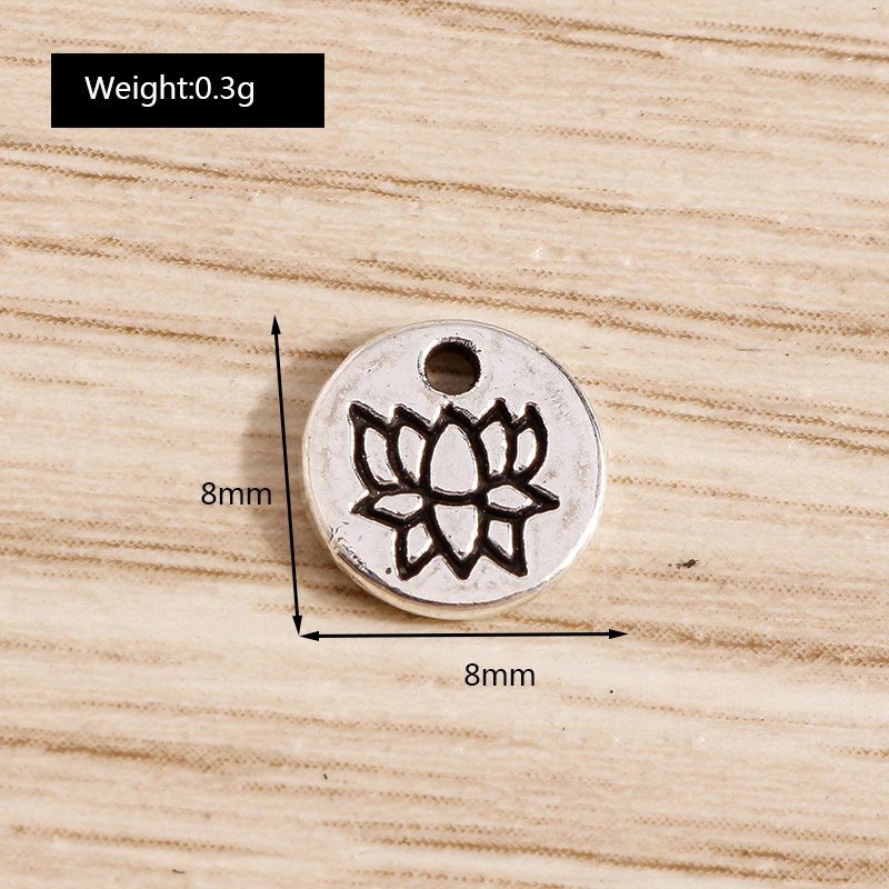 Tusember 50 Stück Legierung Silberfarben Buddhistische Lotusblumen-Anhänger für handgefertigte Halsketten, Ohrringe, Damen-Schmuckzubehör – Detail 2