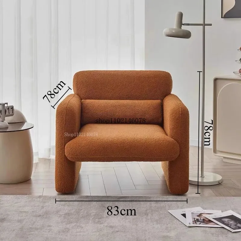 Nordic Sofas Household Lounge Armchair Small Apartment Bedroom Living Room Clothing Store Lazy Leisure Rental Room Cream Sofa