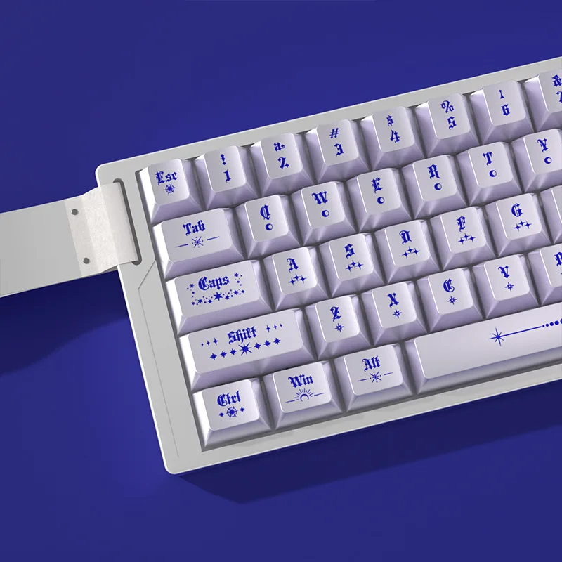 SPYSELF Iridescent Pearlescent Wanxing Keycaps, Front-engraved, Original Profile, PBT, Compatible with 60/68/75 Layouts