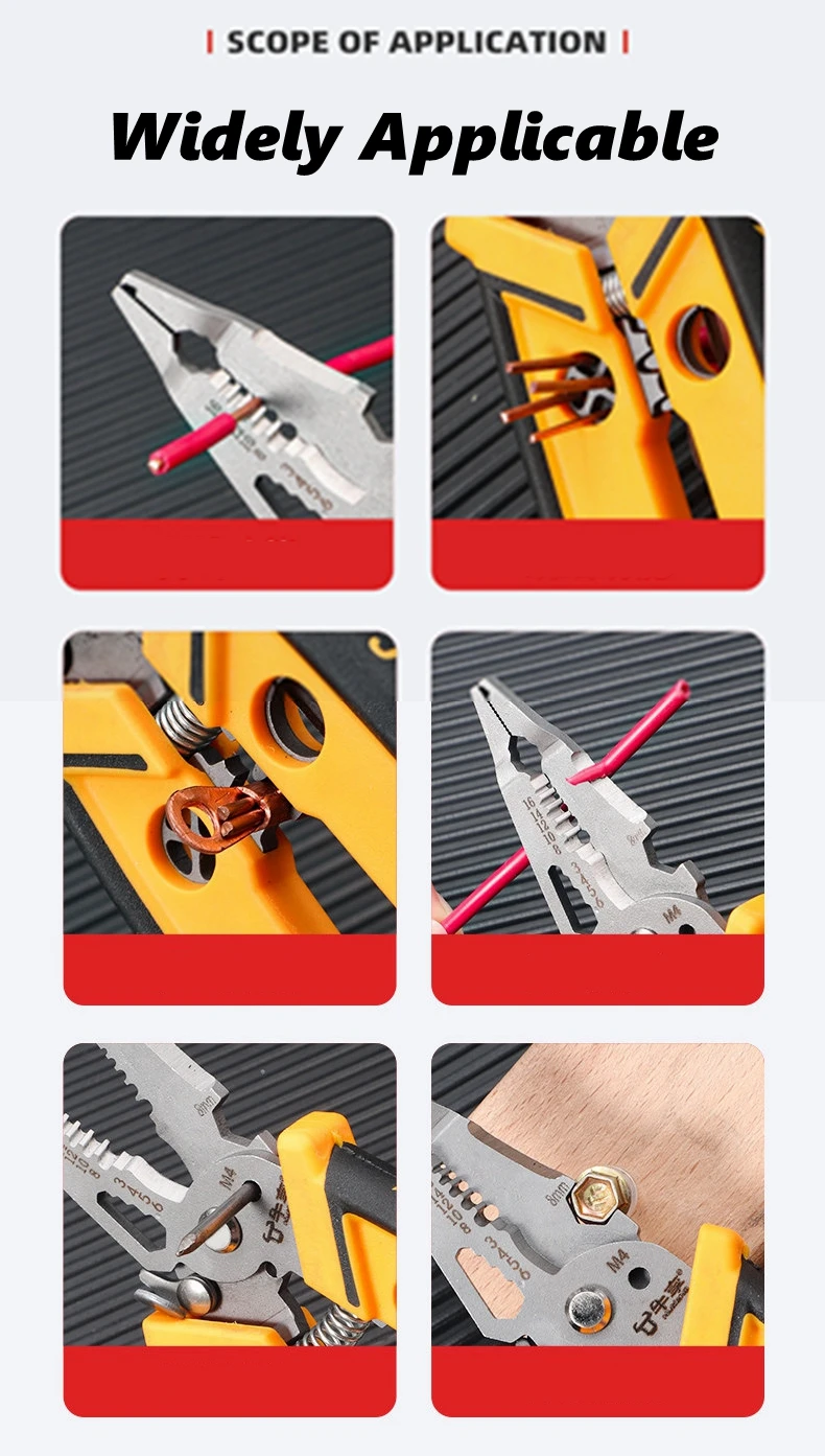 18 in 1 Electrician Pliers Multifunctional Wire Stripper Crimper Pliers Crimping Cutting Professional Electrician Tool