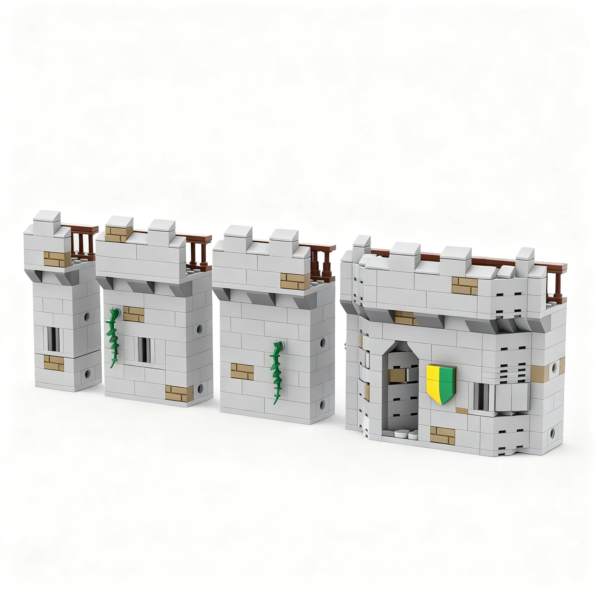 514pcs MOC Modular Castle Wall Extension 2 - Mauer-Erweiterungsset 2 Model Building Blocks Construction Christmas Gift Toys