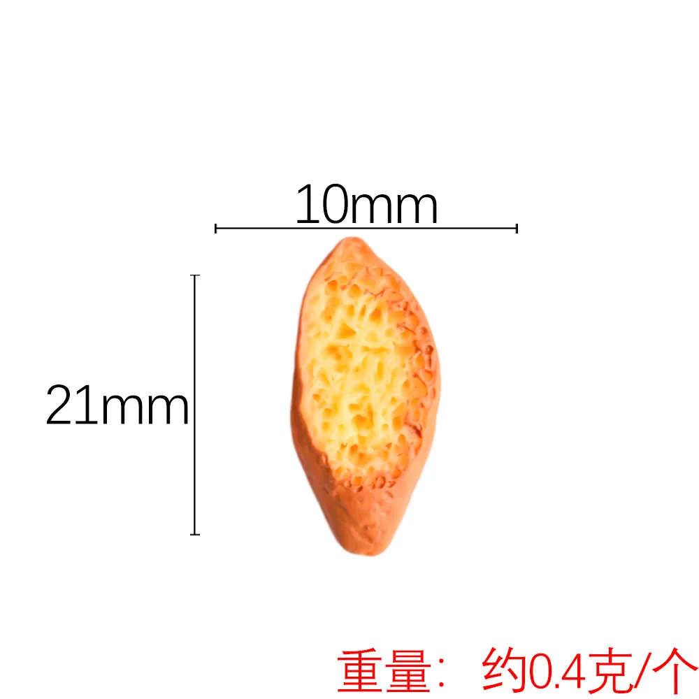 10pcs Mini Baguette Bread Slice Model Realistic French Bread Slices Miniature Food Resin DIY Craft Desktop Decoration Ornament