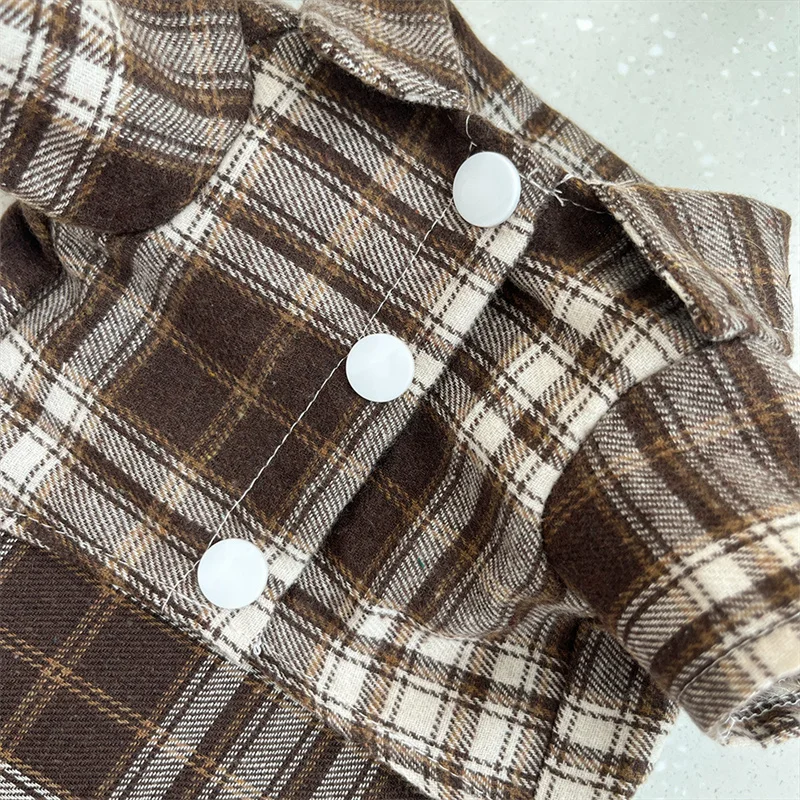 Plaid Dog Shirt With D-Ring 6 Colors Small Medium Dog Sweatshirt Tshirt Chihuahua Corgi Pet Dog Clothes Puppy Cat Hoody Shirt XL