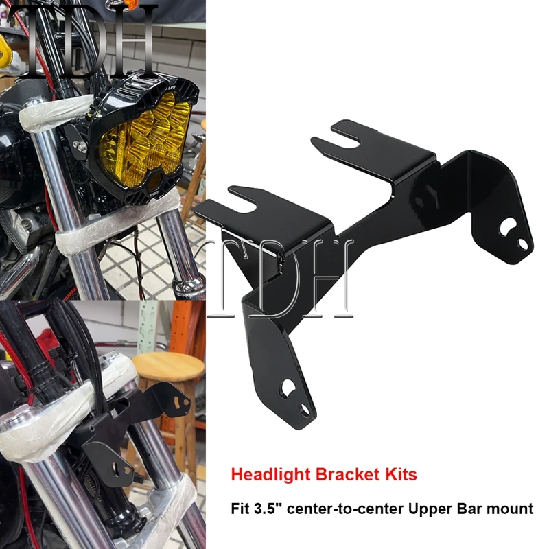 

Led Light Headlight Brakect For Baja Designs LP9 Lights Headlamp Mounting Brackets For Harley 3.5" Spread On Upper Bar Mount