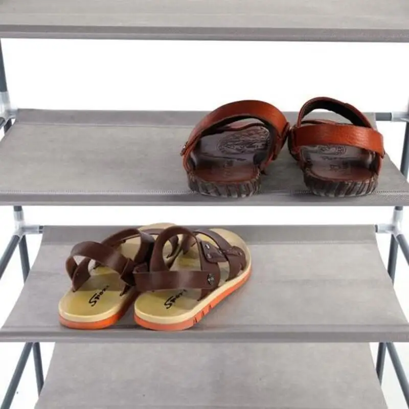 

Simple Assembly 10 Tiers Non-woven Fabric Shoe Rack Combined Simple Without Dust Cover 10 Layers 30 Pairs High Shoe Rack Gray