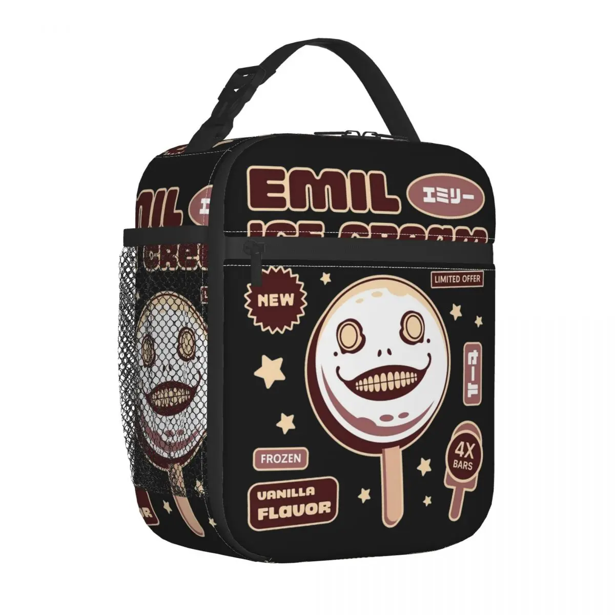 Emil Ice Cream NieR:Automata 2B Insulated Lunch Bags Leakproof Meal Container Thermal Bag Lunch Box Tote Beach Food Storage Bags