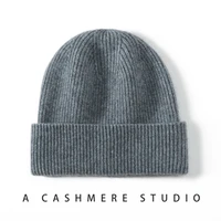 High Quality 100% Cashmere Knitted Hat for Women and Men Casual Beanie Hat Thicken Cap Winter Soft Warm Cashmere Caps Unisex - Image 2