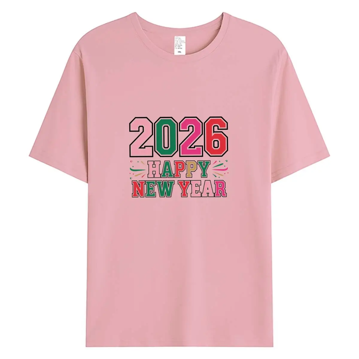 

Women Tee Tops Summer Woman Clothing Short Sleeve Cotton T-shirt 2026 Happy New Year Graphic T Shirts Oversized Female Tshirt