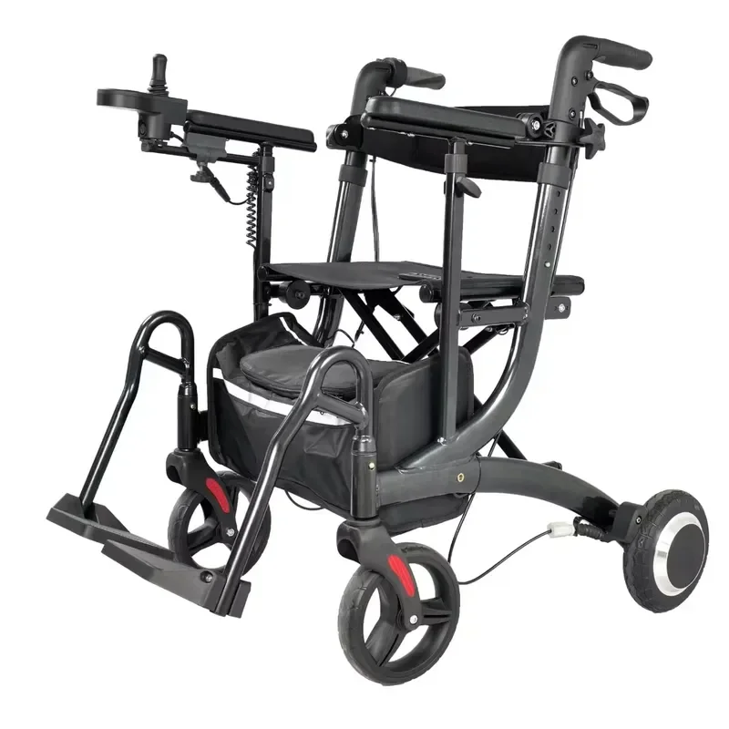 Adjustable Aluminum Alloy Walking Frame for Seniors Lightweight Foldable Mobility Aid Support Cane for Elderly Adults Durable