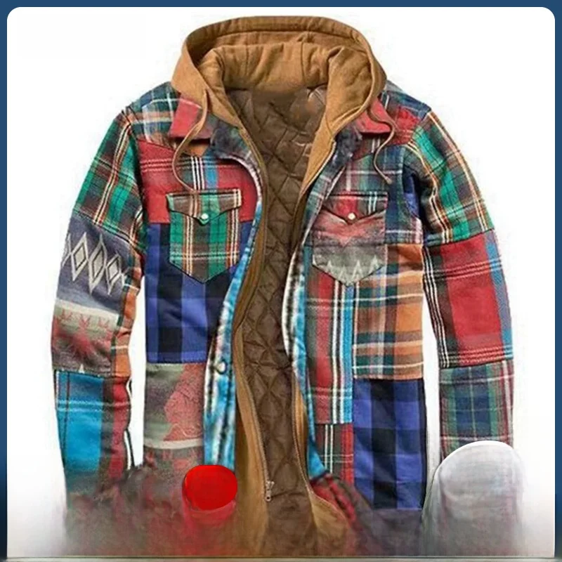 

Мужская хлопковая куртка с капюшоном для осени и зимы, с цветочным принтом, повседневная, свободного кроя, на молнии, для досуга