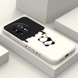 Paint Panda Phone Case For Oneplus 12 12R 11 11R 10 10R 10T 9R 9RT 9 8T 8 7 7T Pro 5G Liquid Silicone Cover