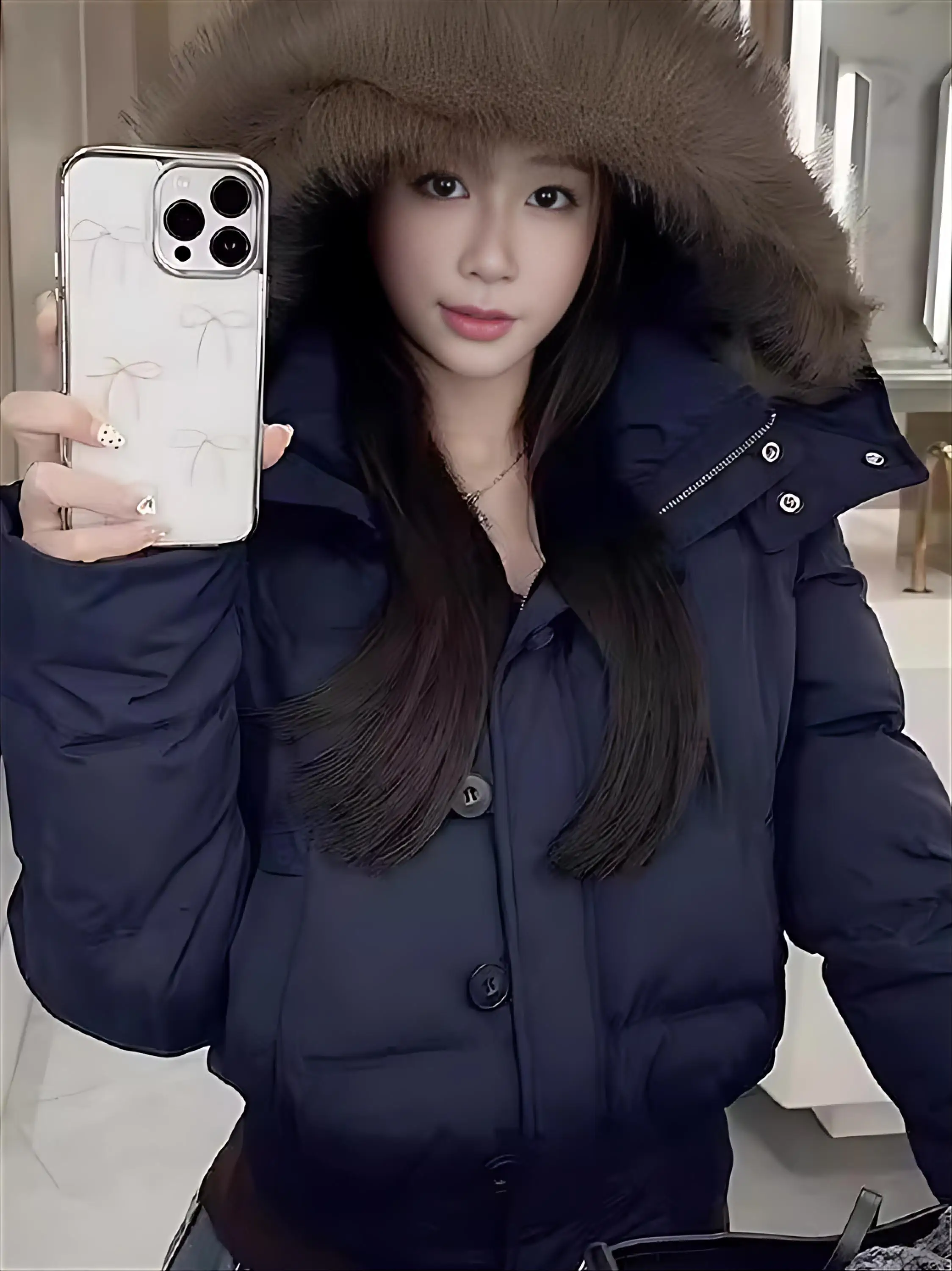 

Puffer Parkas Womens Female Clothing Original Woven Multi Dual Puffy Light Short Adjustable Natural Puff Relaxed Sherpa Anti Ins