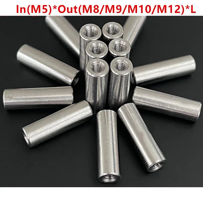 M5XM8/M9/M10/M12 * เหล็กนิรภัย304ยาวรอบ Coupling Nut ภายในทรงกระบอก Joint อ่อนนุชแขน Tubular Nut1265