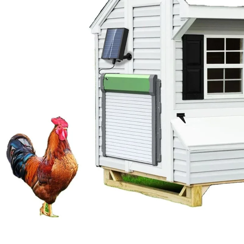 Fully automatic anti-pinch IP67 solar light timed remote control chicken coop door